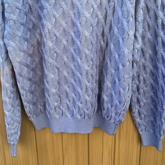 Saks Fifth Avenue 100% Silk Cable Knit Pullover Sweater size XXL Old Mon… - Picture 9 of 12